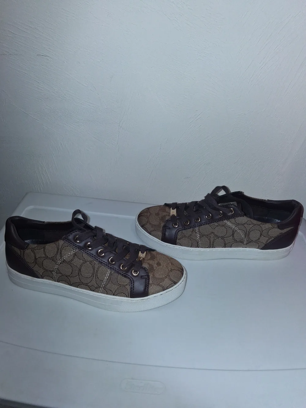 Coach Paddy Brown Signature Canvas Low-Top Sneakers